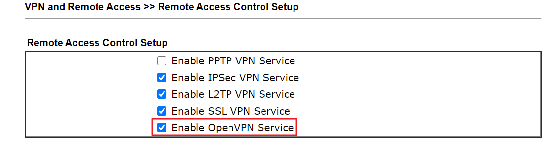 confirm openvpn service is enabled